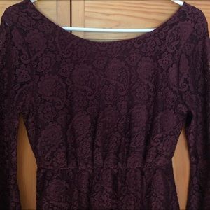 Burgundy lace dress